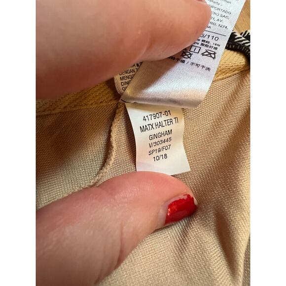 NWT Old Navy Women's L Maternity Gingham Halter V Neck One Piece Swimsuit - Picture 8 of 10